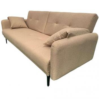 Sofá Cama Dack Visón 3 Plazas Madera Marrón o Gris 230x182x112 cm Cama 105x200 cm
