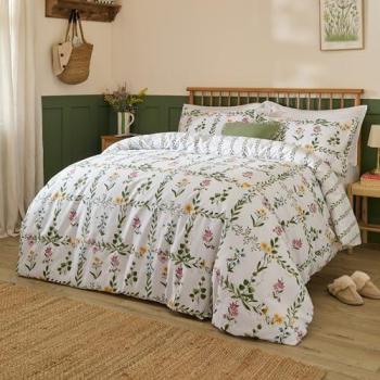Olivia Unisex Reversible Cotton Duvet Set – King, White