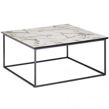 KADIMA DESIGN Quadratischer Kaffeetisch Marmor-Optik, 80x80 cm, Modern, Pflegeleicht