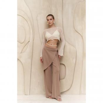 Zweireihige Ember-Hose in Nerzfarben für Damen von Mai Collection