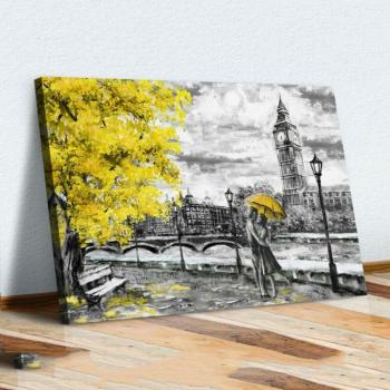UK Landmark: Big Ben & Umbrellas – 40×60 cm Canvas