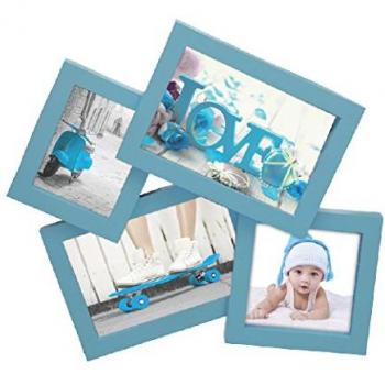Cornice Fotolibro Azzurro Effetto Legno 31x28