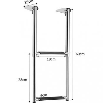 2-Step Stainless Steel Boat Ladder for Swim Platform