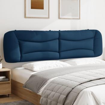 Coussin de tête de lit bleu en tissu 200 cm