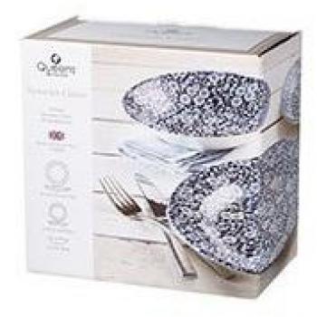 Queens Calico‑Mint Keramik-Set 12‑Stück – 26 × 26 × 5 cm