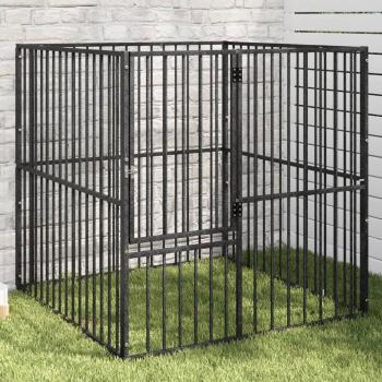 Caja de Seguridad para Perros 4 Paneles Acero Galvanizado