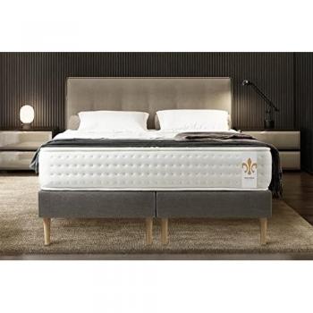 Litier Deluxe Ensemble 160x200 Ressorts et mémoire de forme sommier Gris Gris 200x24x160cm