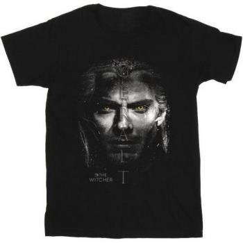 Herren 5XL T-Shirt Schwarzer Netflix „The Witcher“ – Geralt-Stare