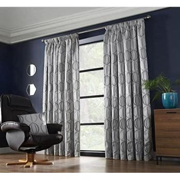 Alan Symonds Omega Taped Curtains 66x72 in Silver