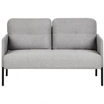 BELIANI Lahti Grey 2-Seater Sofa with Quilted Backrest
