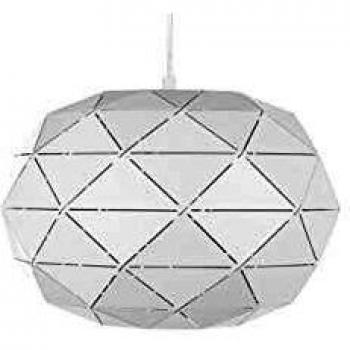 Suspension Design Ronde Métal Blanc Triangles E27 40W