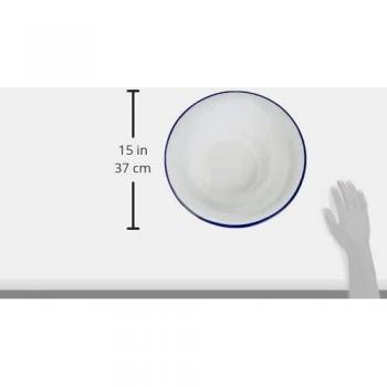 Emaillierte Essschale 32 cm – Ibili 903132 (Weiß/Blau, 32 × 32 × 9 cm)