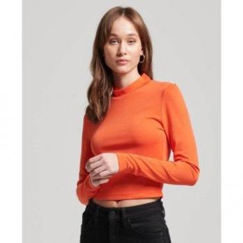 Langarmshirt Superdry Damen – W6011737A, offener Rücken, orange