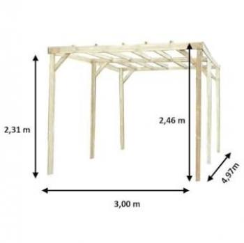 Carport de Madera con Techo Plano 15 m²