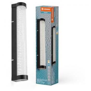LEDVANCE ORBIS Tube applique da specchio nera, 9W, 820lm, dimmerabile, 3000/4000K, diametro 40cm, vetro effetto bolle, IP44