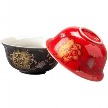 Ceramic Teacup with Golden Dragon Design
