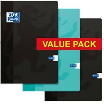 Cahier A4 ligné Oxford 72 pages 80g assortiment 3 pièces