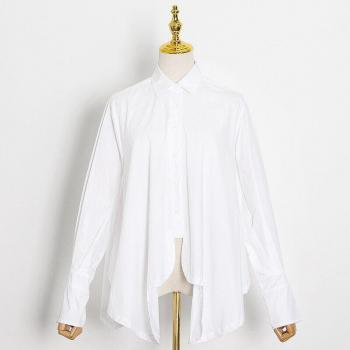Chemise Blanche à Ourlet Asymétrique
