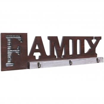 Garde‑robe mural HWC‑A91 Family (Mendler) – planche vestiaire en bois et métal