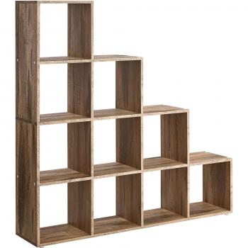 Scaffale di Libri con Scomparti Espositori Marrone Cammello