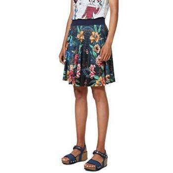 Falda Desigual Corto Curiosidad Mujer Azul Marino