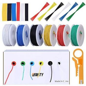 Fil toronné cuivré 0.32mm² silicone 22AWG 6 coloris