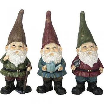 Nain de jardin en résine assortis (Lot de 3) 28 cm