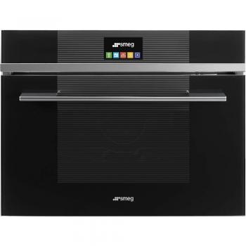 Smeg SF4104VCN Black Compact Combination Steam Oven with Touch Controls