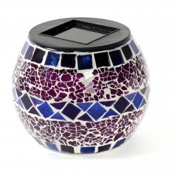 Galix Lanterne Solaire Mosaïque Violet 12,5 x 9,5 cm