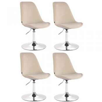 CLP 4er Set Lehnstühle Maverick Samt, dreh