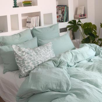 Housse de couette gaufrée 240x220cm Beige Blanc Cerise