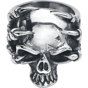 Anello Gothic Argento Claw Skull Uomo