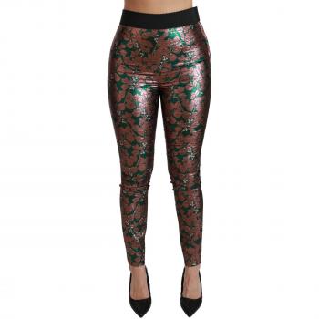 Groen Bladeren Skinnybroek – Dolce & Gabbana Damesmodel
