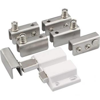 Loquet magnétique double tête pour charnière de porte en verre de 5 à 8 mm en acier inoxydable