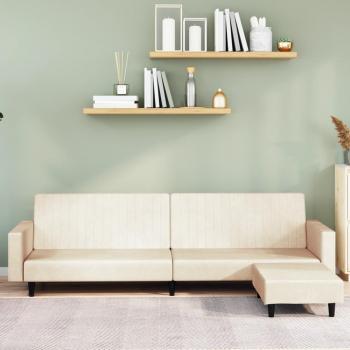 Confort Sofa Bed VidaXL 2 plazas terciopelo crema