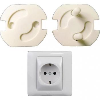Bouchon de sécurité électrique ABS blanc 8 pièces