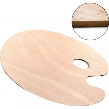 Artist’s Oval Wood Palette with Thumb Slot – 20 × 30 cm