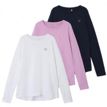 Name it Damen Oberteil mit Langen Ärmeln 3er-Pack Loose Fit