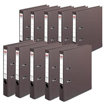 Herlitz maX.file Protect Plus Ordner, A4, 50 mm, 10 Stück, braun
