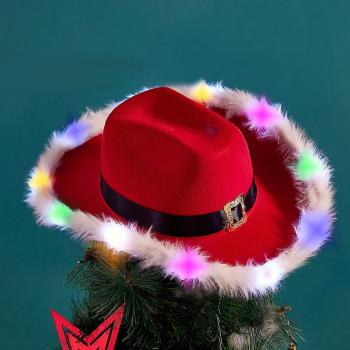 Chapeau de Noël à Plumes avec Lumières