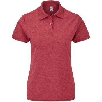 Fruit of the Loom Womens Lady-Fit 65/35 Short Sleeve Polo Shirt (Heather Red)