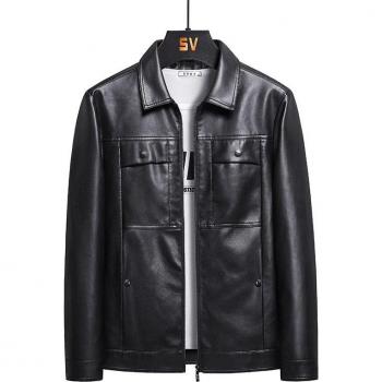 Blouson Tendance Surdimensionné en Cuir Synthétique – Homme – Printemps 2022