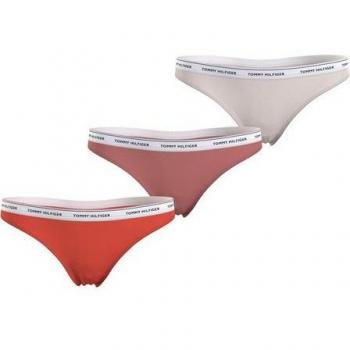 3 Unidades Tanga Feminina Tommy Hilfiger Multicolor XS