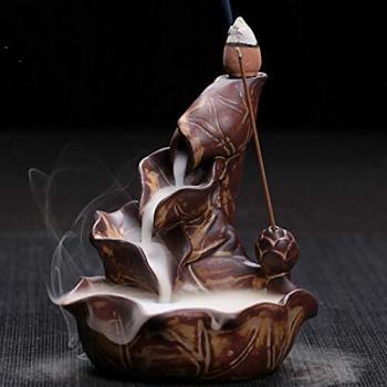 Home Ceramic Backflow Incense Burner with 10 Incense Cones