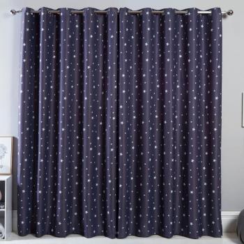 Dreamscene Stars Blackout Eyelet Curtains, Charcoal Grey