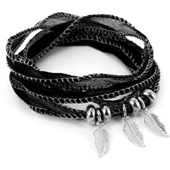 Bracelet Brillaxis avec Pendentif Plume Éclatant