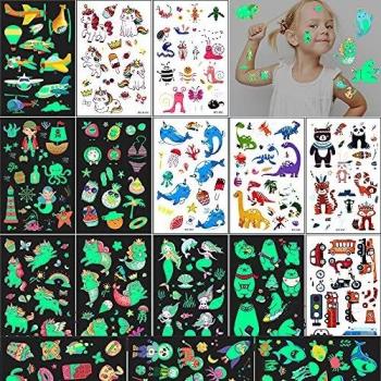 Einhorn‑Dino‑Party‑Sticker – 16 Seiten Kindertattoos