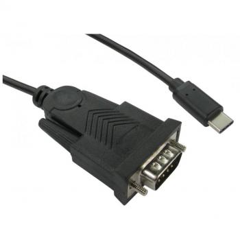 Cables Direct 2m USB Type-C to DB9 9 Pin Serial Cable with FT23R Chip