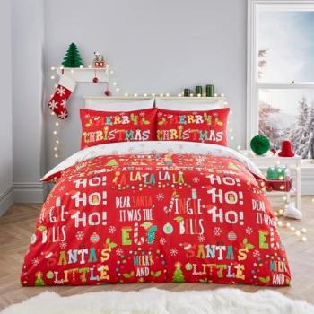 Text Crazy Santa's Little Helper Duvet & Pillowcase Pack