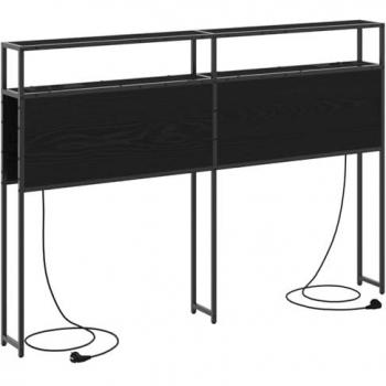 Scaffale con Testata Rovere Nero 135 cm Legno Multi-strato